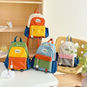 New Color Block Kids Backpack Boys Girls