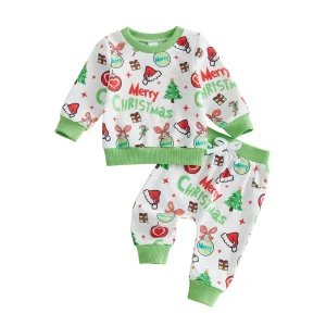 Toddler Christmas Print 2-Piece Outfit Set