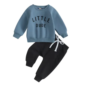 Toddler Boys' Autumn Letter Print Outfit Set