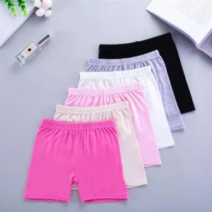 6-Piece Basic Solid Color Girls' Shorts Set