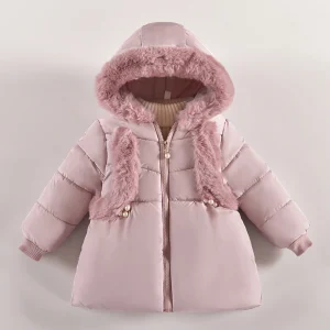 Coat Winter Jacket Girls Hooded Soild Toddler