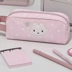 Star Print Bunny Panda Large Pencil Case